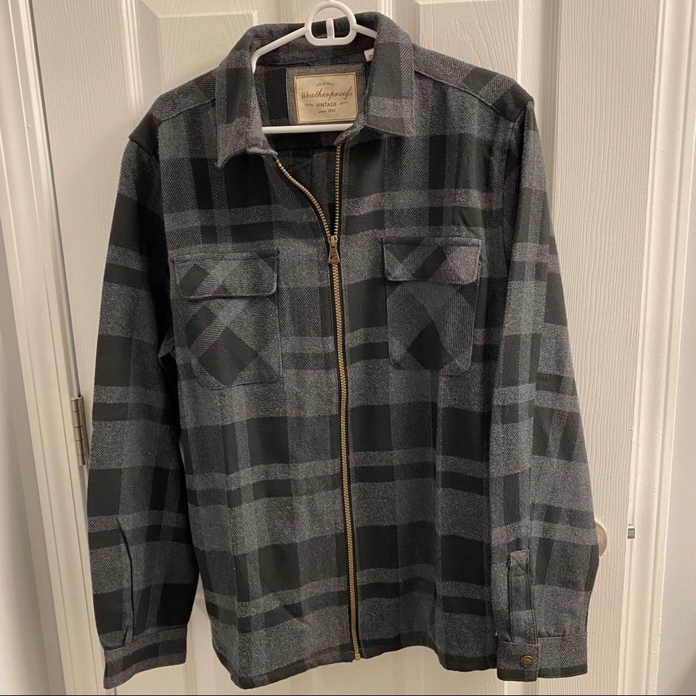 Weatherproof Full Zip Plaid Flannel Shirt Jacket (size Men’s medium)